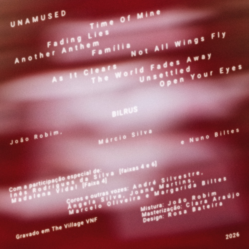 Record backcover design for 'UNAMUSED' by BILRUS.